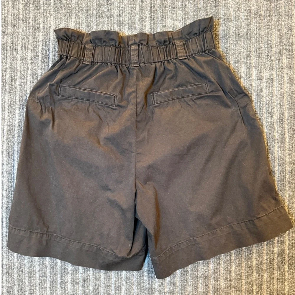 Everlane Black Organic Cotton Paperbag‎ Waist Shorts High Rise Small 1019435